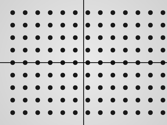 A dot array with alignment crosshairs